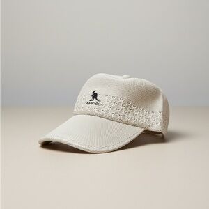 Kangol Light Tan Knit Cap with Embroidered Logo With Adjustable Strap